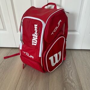 Wilson Red Tour Tennis Backpack with Bold Design